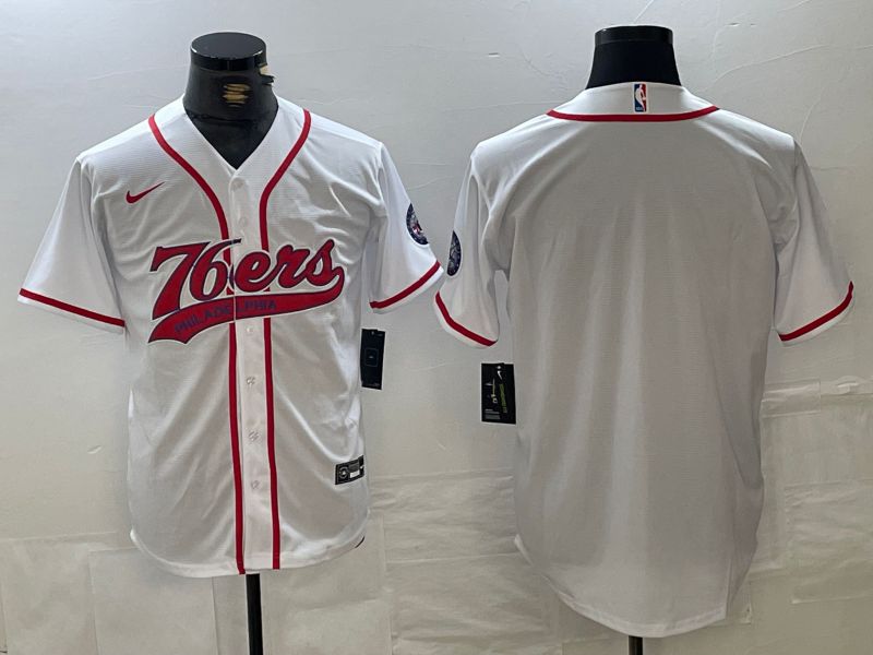 Men Philadelphia 76ers Blank White Jointly 2024 Nike NBA Jersey style 2->philadelphia 76ers->NBA Jersey